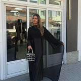 Predivna crna Abaya - slika 1