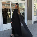 Predivna crna Abaya - slika 2