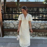 ✨ Elegantna midi haljina sa puf rukavima – bezvremenski model za posebne prilike ✨ - slika 3