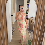 Duga cvjetna haljina na jedno rame sa dodatkom šala – elegantan ljetni model za posebne prilike 🌸✨ - slika 2