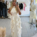 Bijela Maxi Haljina s Volanima – Elegantna Svečana Haljina - slika 2