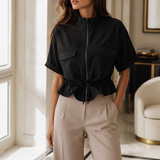 ✨ Elegantna crna bluza sa strukom na vezanje – 49 KM ✨ - slika 1
