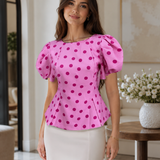 💗 Roza bluza na tufne – ženstvena, elegantna i posebna 💗 - slika 1