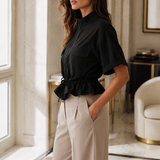 ✨ Elegantna crna bluza sa strukom na vezanje – 49 KM ✨ - slika 2