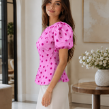 💗 Roza bluza na tufne – ženstvena, elegantna i posebna 💗 - slika 2