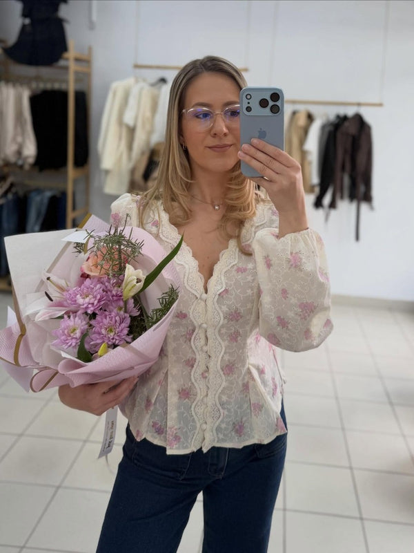 Košuljica – Bijela 100% Pamuk s Čipkom