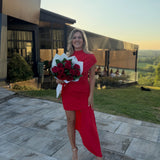 Elegantna asimetrična ženska haljina s drapiranim detaljem❤️✨ - slika 7