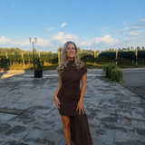 Elegantna asimetrična ženska haljina s drapiranim detaljem❤️✨ - slika 2