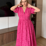 Nova premium midi haljina od šlinge s puf rukavima – elegantna ljetna haljina. - slika 3